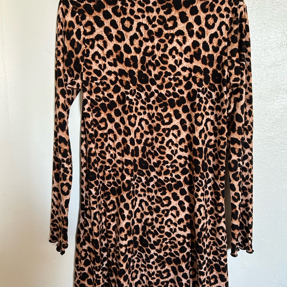 Leopard Print Long Sleeve Dress